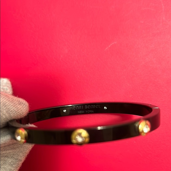 Henri Bendel Black and Gold Studded Bracelet with Crystals - Picture 5 of 5